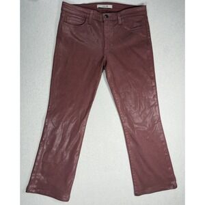 JOE'S Jeans Woman Mid Rise Cropped Bootcut Coated Marsala Jeans Size: 31